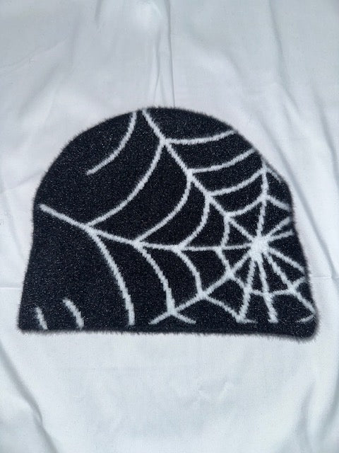 Black & White Mohair Beanie