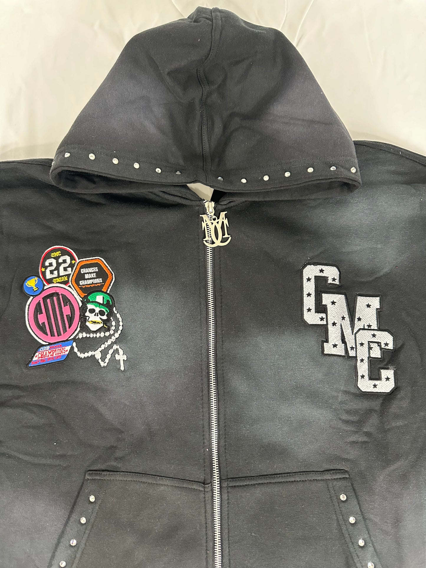 Black & White Patchwork Hoodie