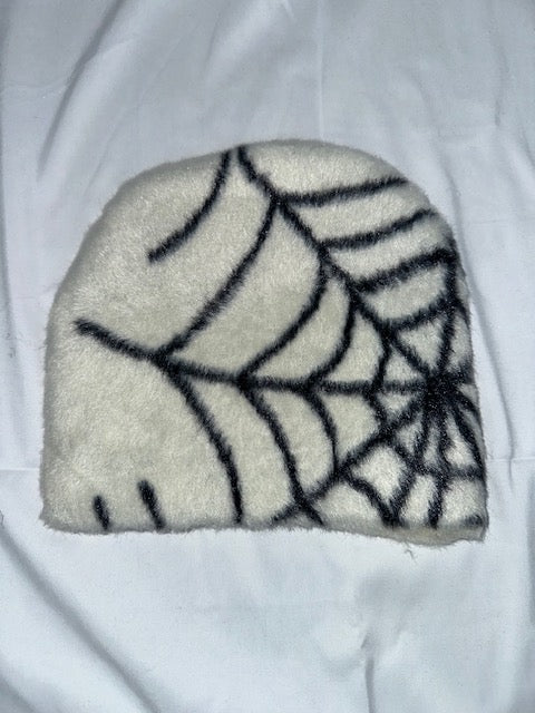 Cream & Black Mohair Beanie