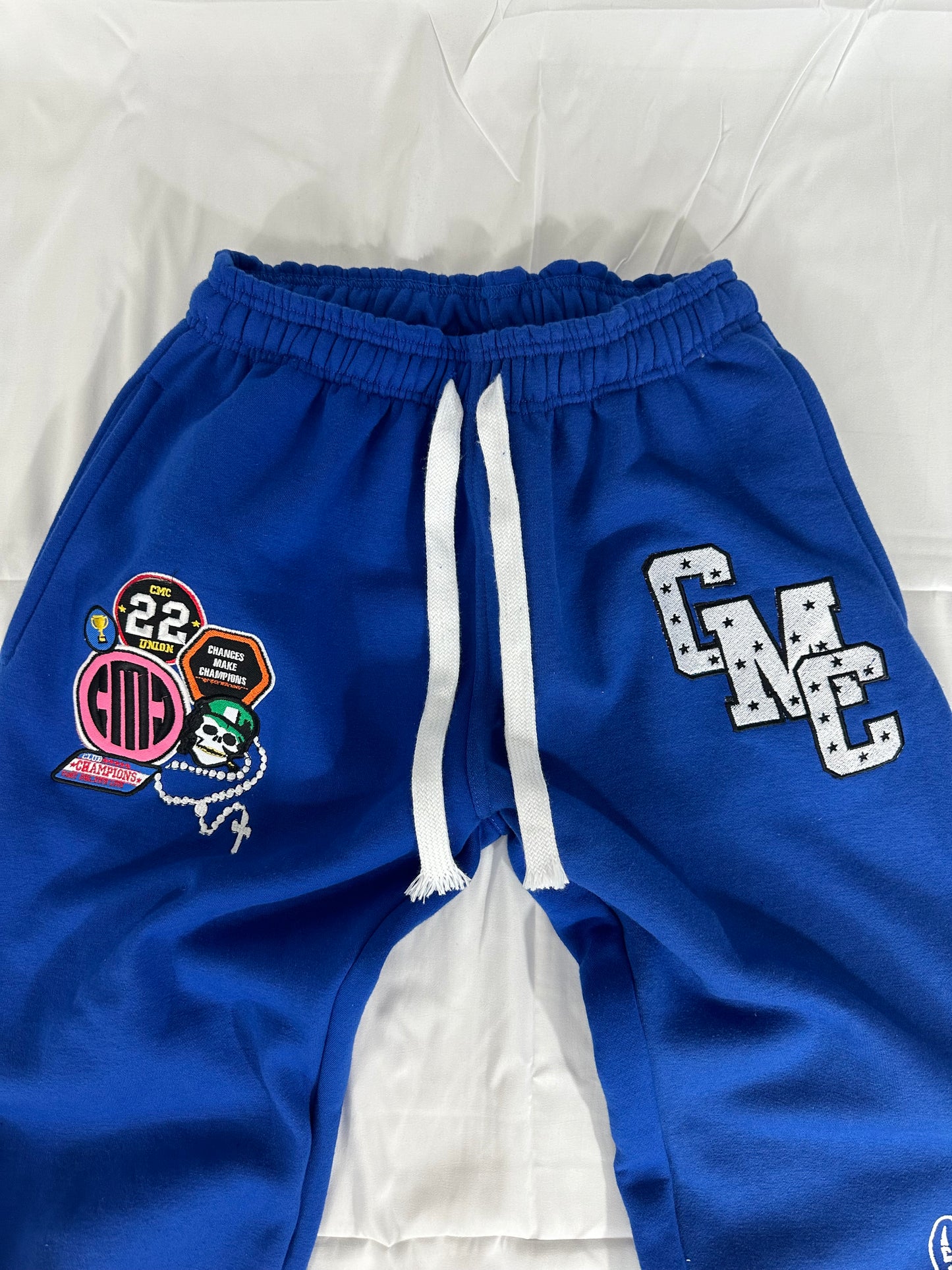 Blue & White Patchwork Pants