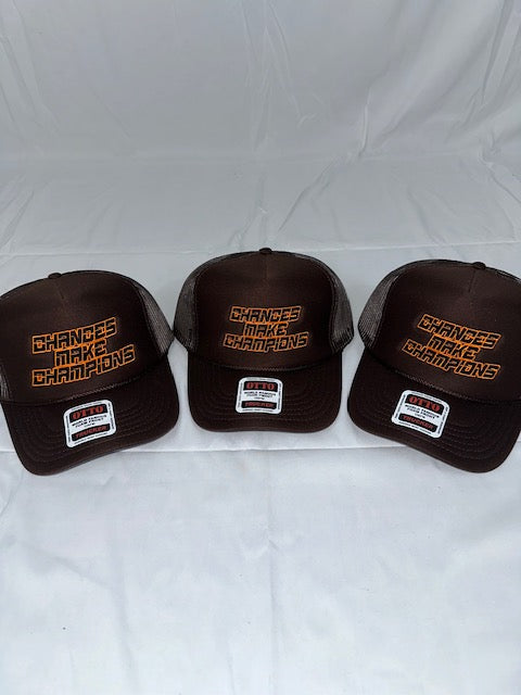 Brown & Orange Layout Logo Trucker