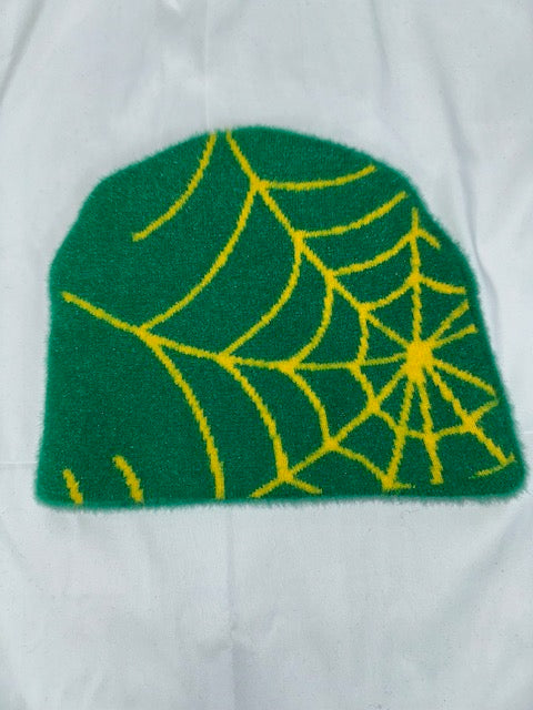 Green & Yellow Mohair Beanie