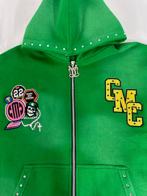 Green & Yellow Patchwork Hoodie