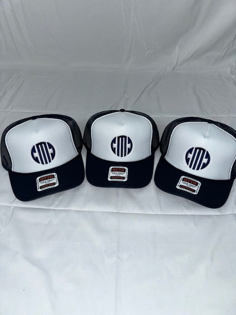 Navy Blue & White CMC Trucker