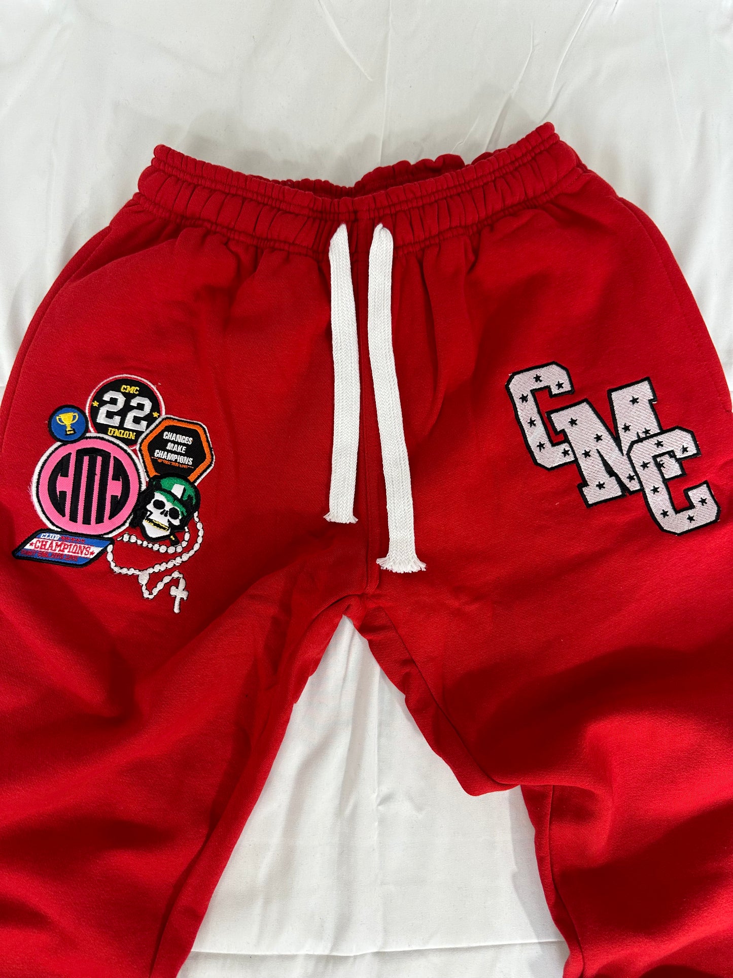 Red & White Patchwork Pants