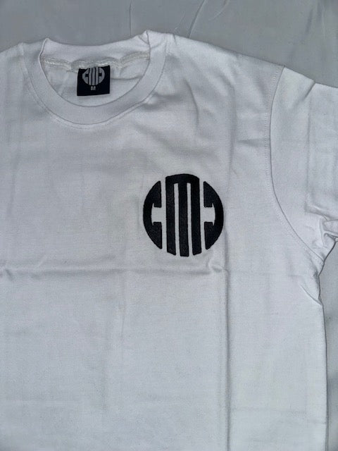 White & Black CMC Embroidery T Shirt