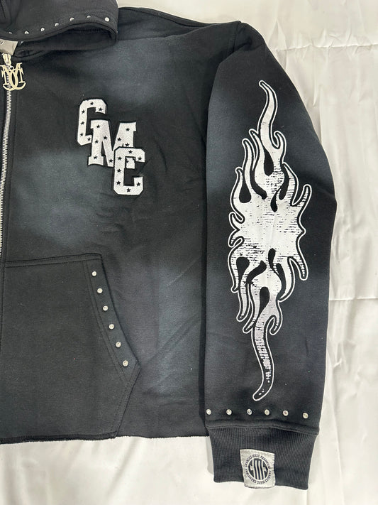 Black & White Patchwork Hoodie