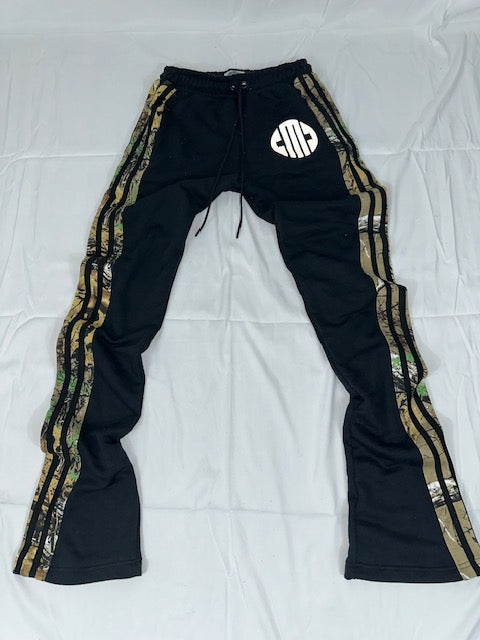 Camo & Reflective Stacked Flare Pants