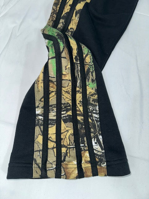 Camo & Reflective Stacked Flare Pants