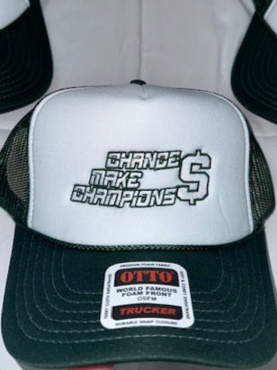 Dark Green & White Money Logo Trucker
