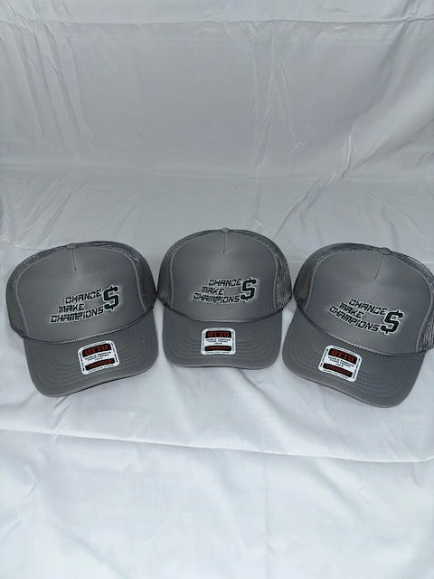 Gray & Dark Green Money Logo Trucker