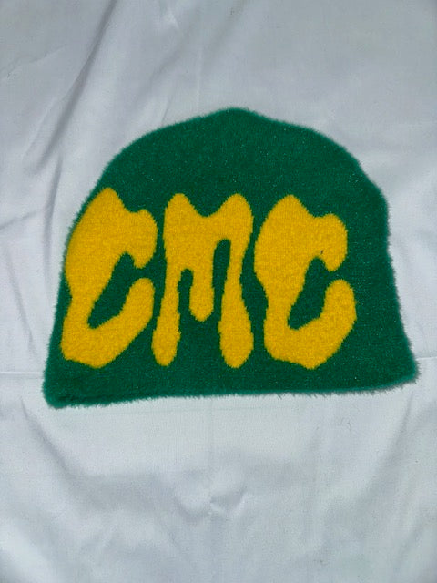 Green & Yellow Mohair Beanie