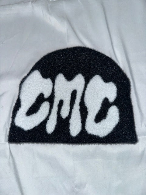 Black & White Mohair Beanie