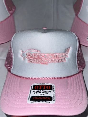 Light Pink & White Star Logo Trucker