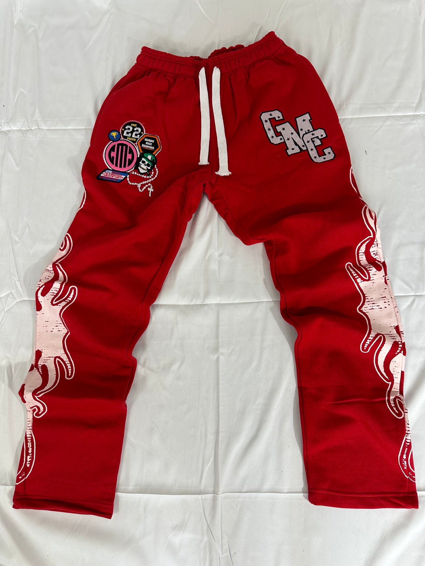 Red & White Patchwork Pants