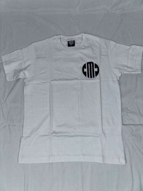 White & Black CMC Embroidery T Shirt